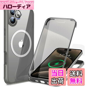 �y���������z�y���ʋ����K���X�E���ٓI�ȑϏՌ����zHAUTRKBG iPhone 16 Plus �p �P�[�X �N���A �S�ʕی� [MagSafe�Ή�] [�J�����t�C������] ���^�b�`�p�l�����x �}�O�Z�[�t ���C�����X�[�d�Ή� ��