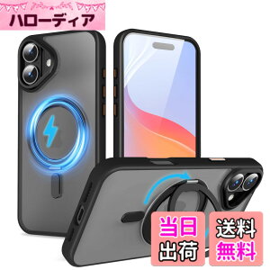 �y���������zQUEASON�yiPhone 16Plus �p MagSafe�Ή� �P�[�X�z360°��]�X�^���h ���C�����X�[�d�Ή� ��phone16plus �p �P�[�X �����O�t�� �ČRMIL�K�i iphone16�v���X �p �X�}�z�P�[�X �������� �����h�~ phon