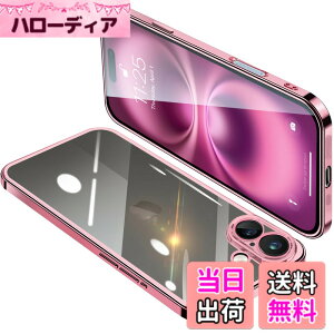 �y���������zONETIAOLONG iPhone16 Plus �p �P�[�X �N���A �A�C�t�H��16Plus �J�o�[ ���� �X�}�z�P�[�X �S�ʕی� �ϏՌ� �y�� ���b�L���H TPU ���^ �X�g���b�v�z�[���t�� ����~�� �����h�~ 6.7�C���`�i