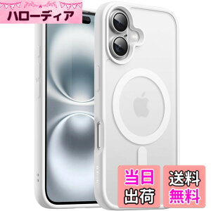 �y���������zJETech iPhone 16 Plus 6.7�C���`�p �}�O�l�b�g �P�[�X MagSafe�ɑΉ� �������̃}�b�g�w�� ���^ �ϏՌ� �J�o�[ (�z���C�g)