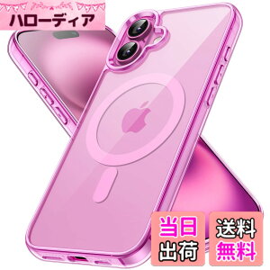 �y���������zJETech iPhone 16 Plus 6.7�C���`�p �}�O�l�b�g �P�[�X MagSafe�Ή� �Ռ��z�� �o���p�[�J�o�[ �����h�~ �N���A�o�b�N (�s���N)