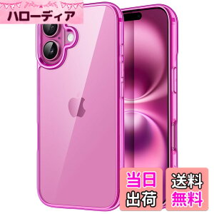 �y���������zJETech iPhone 16 Plus 6.7�C���`��p �P�[�X ���΂݂Ȃ� �Ռ��z�� �o���p�[�J�o�[ �����h�~ �N���A�o�b�N (�s���N)