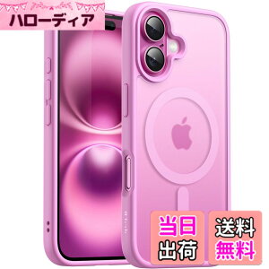 �y���������zJETech iPhone 16 Plus 6.7�C���`�p �}�O�l�b�g �P�[�X MagSafe�ɑΉ� �������̃}�b�g�w�� ���^ �ϏՌ� �J�o�[ (�s���N)