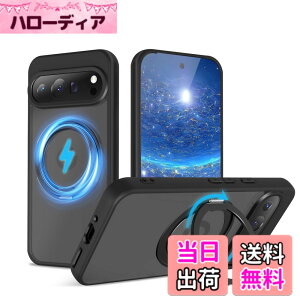 �y���������zQUEASON�yGoogle Pixel 9/9Pro �ʗp MagSafe�Ή� �P�[�X�z360°��]�X�^���h ���C�����X�[�d�Ή� pixel9 pro �p �P�[�X �����O�t�� �ČRMIL�K�i �O�[�O���s�N�Z��9 �p �X�}�z�P�[�X magsafe ������