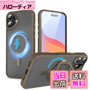 �y���������zQUEASON�yiPhone 16Plus �p MagSafe�Ή� �P�[�X�z360°��]�X�^���h ���C�����X�[�d�Ή� ��phone16plus �p �P�[�X �����O�t�� �ČRMIL�K�i iphone16�v���X �p �X�}�z�P�[�X �������� �����h�~ phon