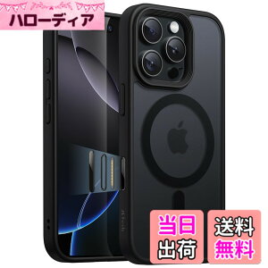 �y���������zJETech iPhone 16 Pro 6.3�C���`�p �}�O�l�b�g �P�[�X �J�����R���g���[���L���v�`���{�^�� MagSafe�ɑΉ� �������̃}�b�g�w�� ���^ �ϏՌ� �J�o�[ (�u���b�N�`�^�j�E��)