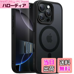 �y���������zJETech iPhone 16 Pro Max 6.9�C���`�p �}�O�l�b�g �P�[�X �J�����R���g���[���L���v�`���{�^�� MagSafe�ɑΉ� �������̃}�b�g�w�� ���^ �ϏՌ� �J�o�[ (�u���b�N�`�^�j�E��)