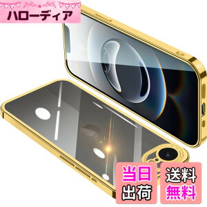 �y���������zONETIAOLONG iPhone17e / 16e �p �P�[�X �N���A �A�C�t�H��17e �J�o�[ ���� �X�}�z�P�[�X �ϏՌ� �y�� ���b�L���H TPU ���^ �X�g���b�v�z�[���t�� ����~�� �����h�~ 6.1�C���`�i�S�[���h�j