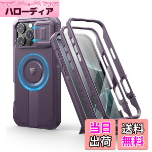 �y���������zDexnor iPhone 16 Pro Max�p �}�O�l�b�g�P�[�X - �X���C�h���J�����J�o�[/�����\�L�b�N�X�^���h���� ������ʕی�t�B�����t�� �ϏՌ� ���݌v(�p�[�v��)