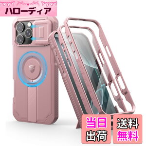 �y���������zDexnor iPhone 16 Pro Max�p �}�O�l�b�g�P�[�X - �X���C�h���J�����J�o�[/�����\�L�b�N�X�^���h���� ������ʕی�t�B�����t�� �ϏՌ� ���݌v(�s���N)