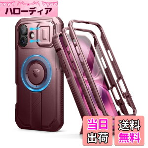 �y���������zDexnor iPhone 16 Plus�p �}�O�l�b�g�P�[�X - �X���C�h���J�����J�o�[&�����\�L�b�N�X�^���h&������ʕی�t�B�����t�� �ϏՌ� ���P�[�X(���b�h)