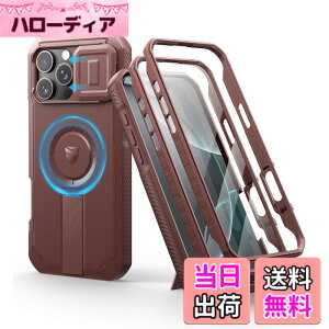�y���������zDexnor iPhone 16 Pro Max�p �}�O�l�b�g�P�[�X - �X���C�h���J�����J�o�[/�����\�L�b�N�X�^���h���� ������ʕی�t�B�����t�� �ϏՌ� ���݌v(���b�h)