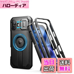 �y���������zDexnor iPhone 16 Plus�p �}�O�l�b�g�P�[�X - �X���C�h���J�����J�o�[&�����\�L�b�N�X�^���h&������ʕی�t�B�����t�� �ϏՌ� ���P�[�X(�u���b�N)