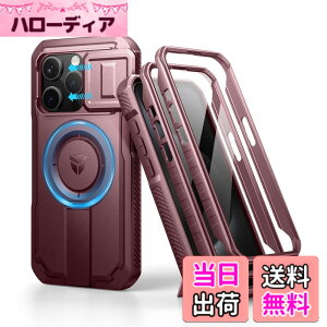 �y���������zDexnor iPhone 15 Pro�p �}�O�l�b�g�P�[�X - �X���C�h���J�����J�o�[�������\�L�b�N�X�^���h��������ʕی�t�B�����t�� �ϏՌ� �w�r�[�f���[�e�B �P�[�X(���b�h)
