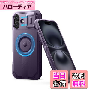 �y���������zDexnor iPhone 16 Plus�p �P�[�X - �X���C�h���J�����J�o�[�������\�L�b�N�X�^���h�t�� �}�O�l�b�g���ϏՌ� �w�r�[�f���[�e�B �v���e�N�e�B�u�J�o�[�i�p�[�v���j
