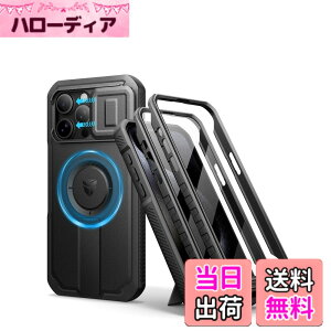 �y���������zDexnor iPhone 15 Pro Max�p �}�O�l�b�g�P�[�X - �X���C�h���J�����J�o�[�������\�L�b�N�X�^���h��������ʕی�t�B�����t�� �ϏՌ� �w�r�[�f���[�e�B �P�[�X(�u���b�N)