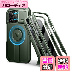 �y���������zDexnor iPhone 15 Pro Max�p �}�O�l�b�g�P�[�X - �X���C�h���J�����J�o�[�������\�L�b�N�X�^���h��������ʕی�t�B�����t�� �ϏՌ� �w�r�[�f���[�e�B �P�[�X(�O���[��)