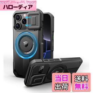 �y���������zDexnor iPhone 16 Pro�p �P�[�X - �X���C�h���J�����J�o�[�������\�L�b�N�X�^���h�t�� �}�O�l�b�g���ϏՌ� �w�r�[�f���[�e�B �v���e�N�e�B�u�J�o�[(�u���b�N)
