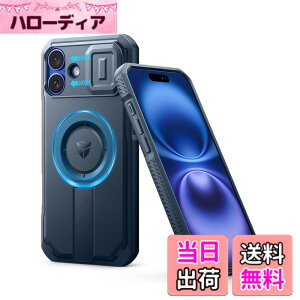 �y���������zDexnor iPhone 16 Plus�p �P�[�X - �X���C�h���J�����J�o�[�������\�L�b�N�X�^���h�t�� �}�O�l�b�g���ϏՌ� �w�r�[�f���[�e�B �v���e�N�e�B�u�J�o�[(�u���[)