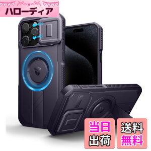 �y���������zDexnor iPhone 15 Pro Max �p �P�[�X - �X���C�h���J�����J�o�[�������\�L�b�N�X�^���h�t�� �}�O�l�b�g���ϏՌ� �w�r�[�f���[�e�B �v���e�N�e�B�u�J�o�[ - �p�[�v��