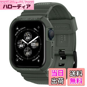 �y���������zSpigen Apple Watch 45mm 44mm ��̌^ �o���h �P�[�X�yApple Watch SE3/9/8/7/SE2/SE/6/5/4 �Ή��z�ϏՌ� PC TPU ��d�\�� �X�|�[�c�o���h ���� �Ռ��z�� �ϋv�� ���h�~ ���M�b�h�E�A�[�}�[�E�v�� 062C