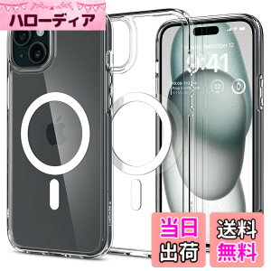 �y���������zSpigen �y�n��18�N�̋Z�p�́z iPhone 15 Plus �P�[�X �N���A MagSafe�Ή� �ČRMIL�K�i �E���g���E�n�C�u���b�h�E�}�O�t�B�b�g ACS06660 (�z���C�g)
