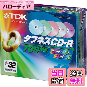 �y���������zTDK �f�[�^�pCD-R 32�{���Ή� 700MB 5�F�J���[�~�b�N�X�f�B�X�N 10���p�b�N CD-R80TX10CCN