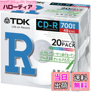 �y���������zTDK �f�[�^�p CD-R 700MB 48X �z���C�g�v�����^�u�� 20���p�b�N CD-R80PWX20A