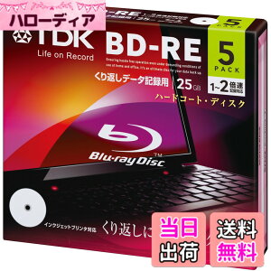 �y���������zTDK �f�[�^�p�u���[���C�f�B�X�N BD-RE 25GB 1-2�{�� �z���C�g���C�h�v�����^�u�� 5�� 5mm�X�����P�[�X BED25PWA5A