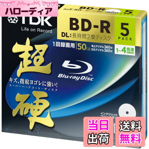 �y���������zTDK �^��p�u���[���C�f�B�X�N ���d�V���[�Y BD-R DL 50GB 1-4�{�� �z���C�g���C�h�v�����^�u�� 5���p�b�N 5mm�X�����P�[�X BRV50HCPWB5A
