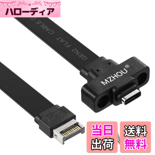 【送料無料】Mzhou USB 3.1 Gen2 Type-C to Type-E フロントパネル変換アダプター - 10Gbps高速転送 / マザーボード接続用 / 50cmケーブル & 取り付けネジ付属 - PCケース/デスクトップ対応 (USB-C 内部ヘッダー変換) 色：USB Type c-e、サイズ：USB3.1-0.5m