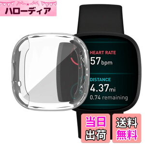 �y���������zFitbit Versa 3 �P�[�X Fitbit Sense �\�t�g�P�[�X�yELMK�z�S�ʕی� �ϏՌ� �_�炩�� ���b�L �E���ȒP TPU �E�I�b�` �ی�P�[�X �����^ �J�o�[ �F�F�N���A�A�T�C�Y�FFitbit Versa 3/Sense