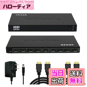 �y���������zHDMI���z�� 1����8�o�� HDMI�X�v���b�^�[ 8��ʓ����o�� 4K30HZ/1080P/HDTV/Xbox/PS5/PS4/PS3/DVD�v���[���[�ȂǑ��l�ȋ@��Ή� (HDMI 2.0 �P�[�u�� �AUSB�d���P�[�u���t���j (1����8�o�� 4K@30HZ) �F