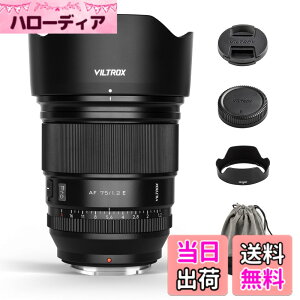 �y���������zViltrox AF �P�œ_�����Y �\�j�[E�}�E���g �F�F�u���b�N�A�T�C�Y�FAF 75mmF1.2