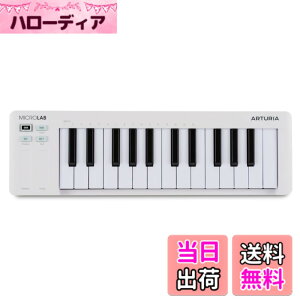�y���������zArturia �A�[�g���A �L�[�{�[�h�E�R���g���[���[ MicroLab MK3 25����/�x���V�e�B�Ή����i�ʃX�����L�[�{�[�h/USB-C�ڑ� �F�F�z���C�g