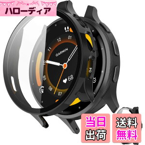 �y���������zINIAYOH For Garmin Venu 3 �J�o�[ �K�[�~�� Venu 3 �ی�P�[�X �����K���X�t�B����+���ϏՌ�PC�t���[�� ���˒ጸ �w��h�~ �y�ʃX�����݌v (�u���b�N) �F�F�u���b�N