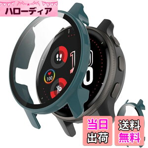 �y���������zINIAYOH For Garmin Venu 2 �J�o�[ �K�[�~�� Venu 2 �ی�P�[�X �����K���X�t�B����+���ϏՌ�PC�t���[�� ���˒ጸ �w��h�~ �y�ʃX�����݌v (�O���[��) �F�F�O���[��