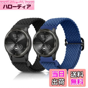�y���������z[LanQii] 20mm �o���h Garmin Vivoactive 6 / 5 / 3 /Garmin Forerunner 165 /165 Music /245/645 /vivomove Trend/Venu Sq 2/Sq 2 music/Sq Music/Venu 2 Plus/Sport �Ή� �i�C���� �o���h �҂ݍ��� �������i�K�� �F�F�u���b