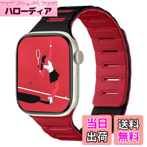 �y���������z[Bandletic]�A�b�v���E�H�b�`�p �o���h �}�O�l�b�g - Apple Watch�Ή��o���h �V���R�� ���ʒ��p �h�� 49mm/46mm/45mm/44mm/42mm Series Ultra/Ultra2/Ultra3/11/10/9/8/7/6/SE/5�Ή� �y�� �_�炩�� �F�F�u��