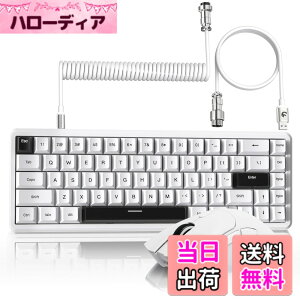 �y���������zMAMBASNAKExATTACK SHARK X65HE+R1 �Q�[�~���O�L�[�{�[�h�}�E�X�Z�b�g 65% ���C�����s�b�h�g���K�[ RGB 8K�|�[�����O���[�g / ���y��59g �����}�E�X PAW3311 18000DPI 2.4G/Bluetooth / 0.125ms���C�e���V