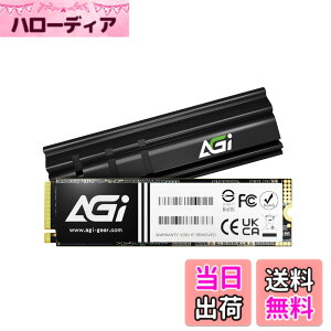 �y���������zAGI AI858 1TB SSD Gen5x4 ������ �ő�ǂݎ�� 14000MB/s DRAM�L���b�V������ NVMe2.0 M.2 Type 2280 PCIe ����SSD 6nm�v���Z�X �u�����h�q�[�g�V���N�݌v 3D NAND �����d�� ���ϋv