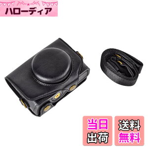 �y���������zkinokoo Canon PowerShot SX720 HS / SX730 / SX740 �p�J�����P�[�X PU���U�[ �S�ʕی�^ �O�r���t�� �V�����_�[�X�g���b�v�t�� �W���N���X�t�� �F�F�u���b�NA
