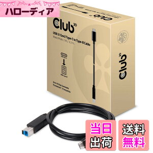 �y���������zClub 3D USB Gen2 Type C 10Gbps Cable �T�C�Y�F1m USB Type C to Type B