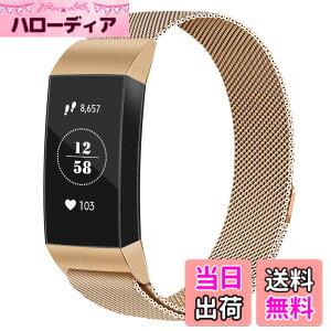 �y���������zVancle �R���p�`�u�� Fitbit Charge 3 �o���h/Charge 4 �o���h �~���l�[�[���[�v�o���h �����x���g �}�O�l�b�g���b�N�t�� �F�F���[�Y�S�[���h�A�T�C�Y�FLarge