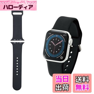 �y���������z�G���R�� Apple Watch 40 38mm �o���h �V���R�� �u���b�N AW-40BDSCBBK �F�F�u���b�N