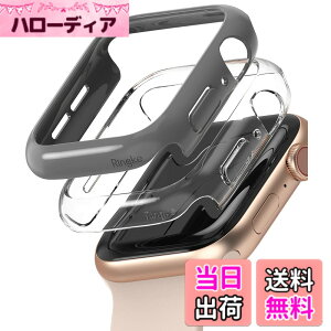 �y���������zJP - Ringke Apple Watch Series 6 / 5 / 4 / SE 40, 44mm Slim �F�FClear & Dark Gray (2P)�A�T�C�Y�F[6 / 5 / 4 / SE 44mm]