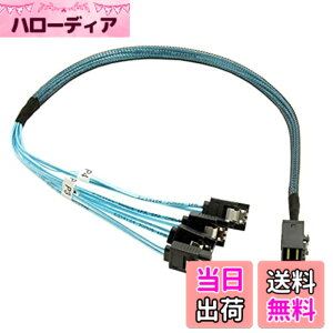 �y���������zCablecc ���� Mini SAS HD SFF-8643 �z�X�g���� 4 SATA 7pin/4 SAS 29Pin SFF-8482 �^�[�Q�b�g �n�[�h�f�B�X�N 6Gbps �f�[�^ �T�[�o�[ Raid �P�[�u�� �F�FBlue 4 SATA 100CM