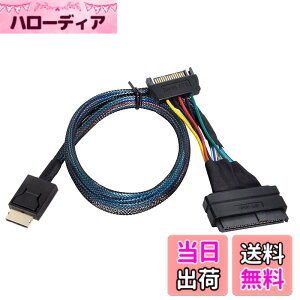 �y���������zCABLECC PCI-E 3.0 M.2 MKEY TO OCULINK SFF-8612 SFF-8611 PCIE NVME SSD 2260�����U.2 SFF-8639�P�[�u���p�̃z�X�g�A�_�v�^�[ �F�F�u���b�N SFF-8639-SF-8611�A�T�C�Y�F50cm