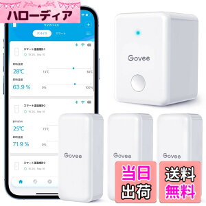 �y���������zGovee WiFi �����x�v ���x�v ���x�v �f�W�^�� ���C�����X �����x �����΍� �A���[�� �ُ�ʒm �C���e���A �R���p�N�g �Z���T�[3�� �Q�[�g�E�F�C1�� �΍� �����x�Ǘ� ���� �n���� �