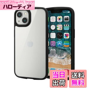 �y���������z�G���R�� iPhone 11 �P�[�X �ϏՌ�x�t���[�� TOUGH SLIM LITE [�w�ʃN���A�^�C�v] �u���b�N �F�F�u���b�N�A�T�C�Y�FiPhone 13